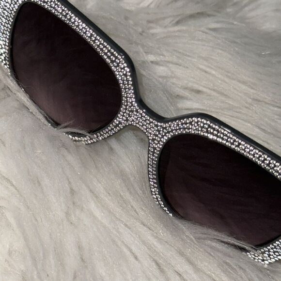 Juicy Couture grey rhinestone large frame sunglasses